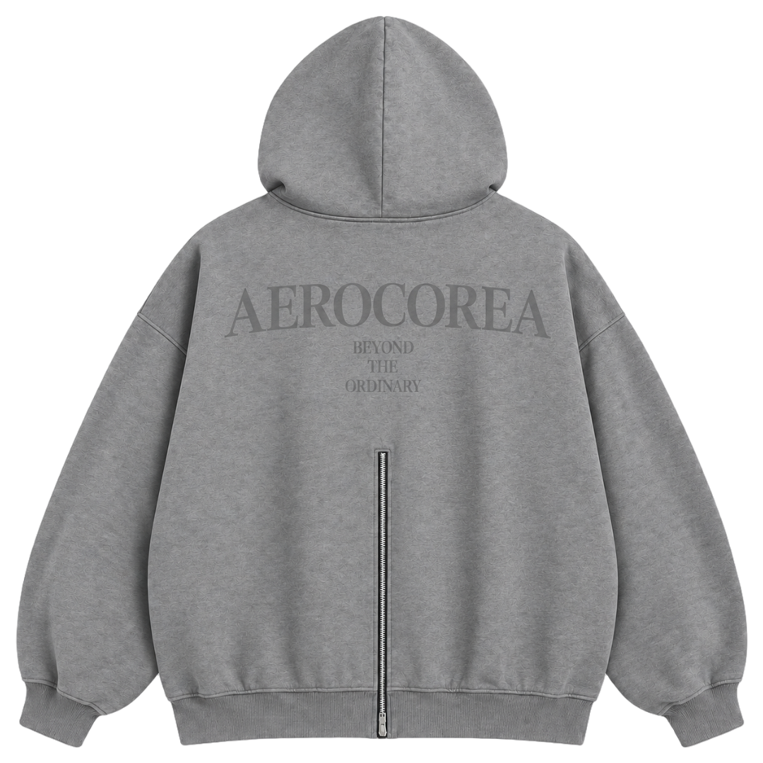 Back Zip Hoodie — Grey