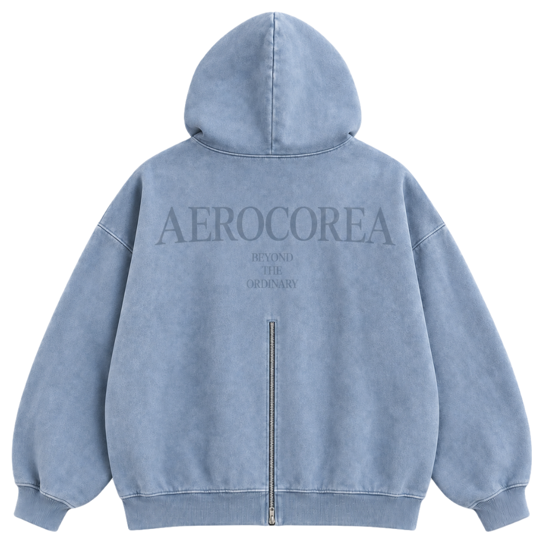 Back Zip Hoodie — Denim