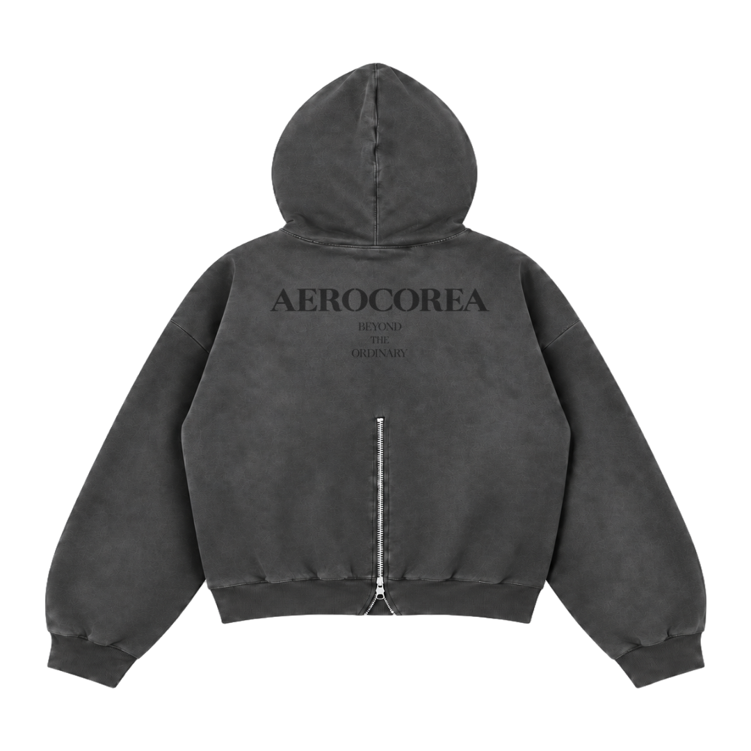 No.06 Crop Hood Zip-up — Washed