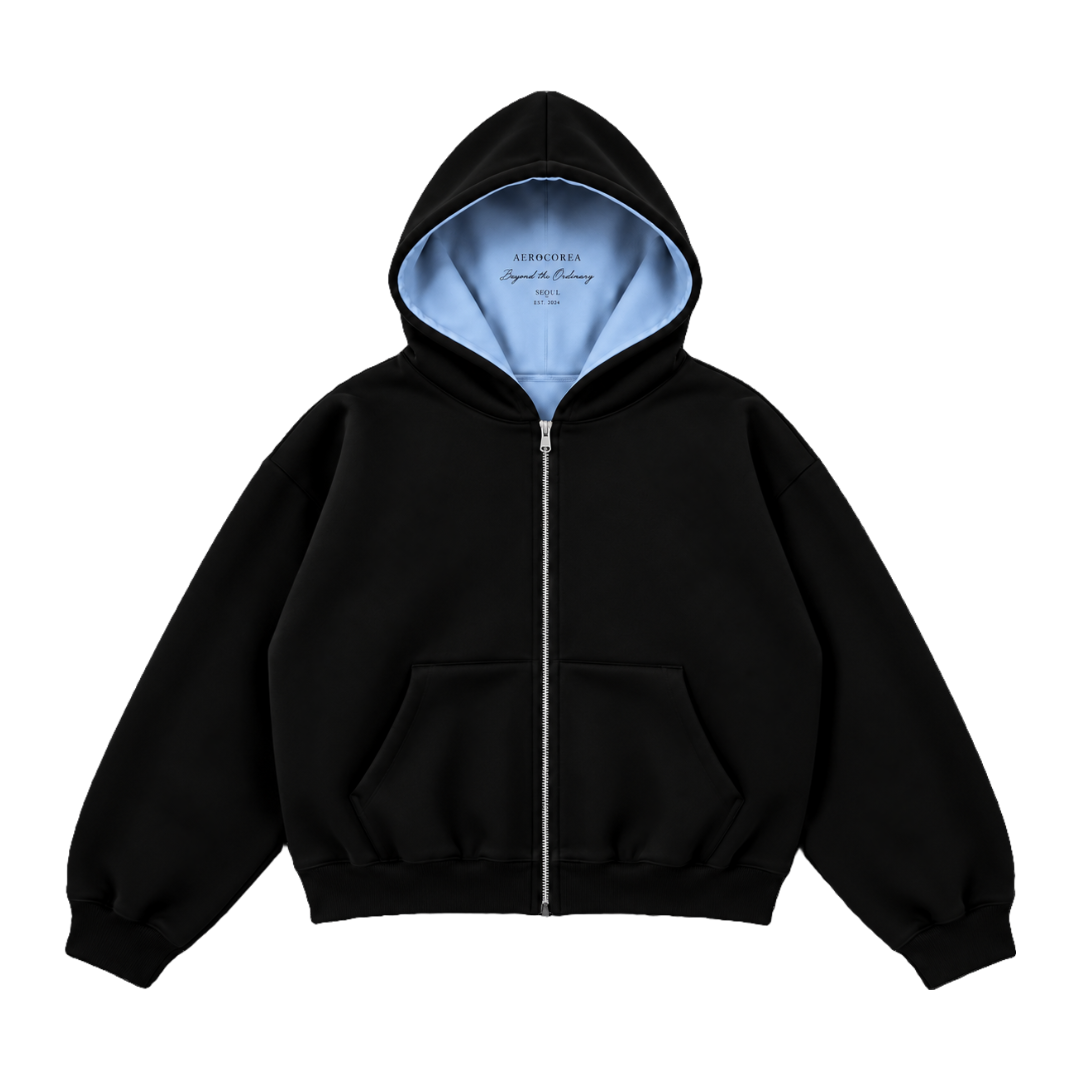 No.09 Deep Hood Zip-up — Sky